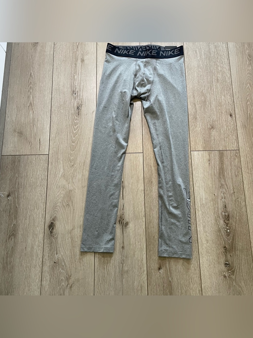 Nike‎ Pro Boys Large Gray Compression Tights | Dri-FIT Athletic Leggings